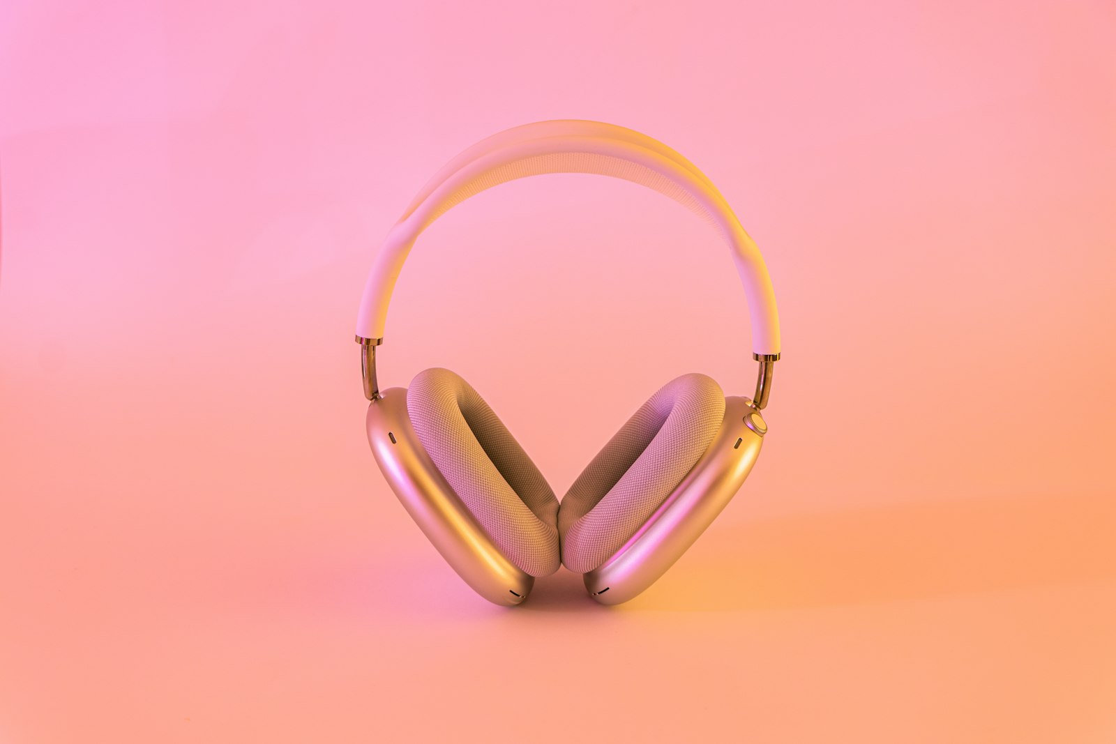 Over-ear headphones with soft-looking light pads